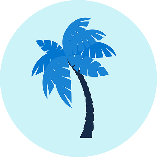 Graphic of a palm tree.