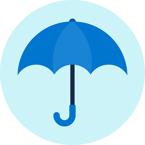 Graphic of an umbrella.
